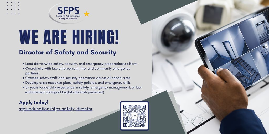 We are hiring Director of Safety and Security. Apply today at sfps.education/sfps-safety-director