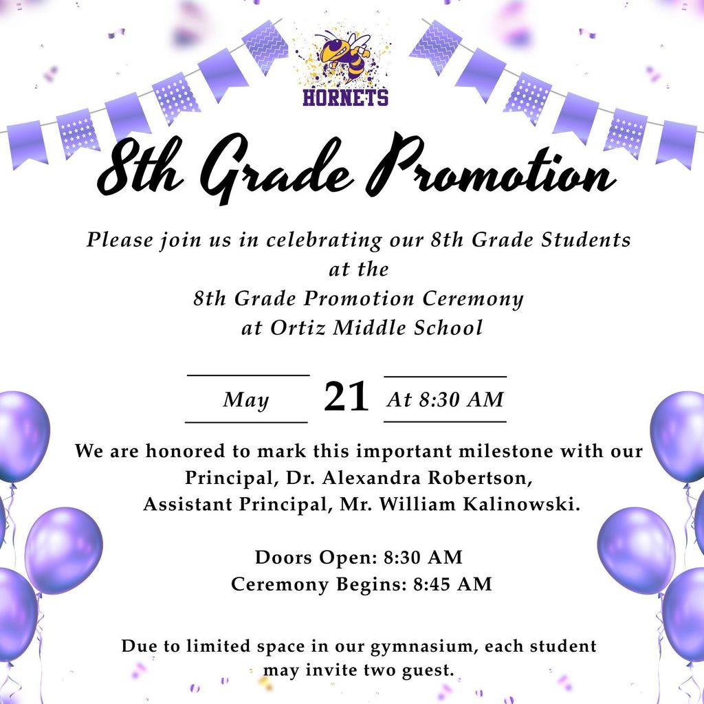 🎓 8th Grade Promotion Ceremony / Ceremonia de Promoción de 8º Grado