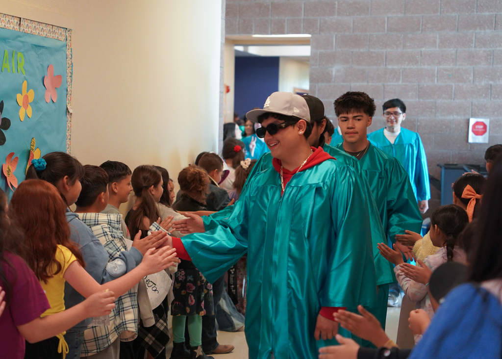 CHS seniors are congratulated by younger SFPS students.