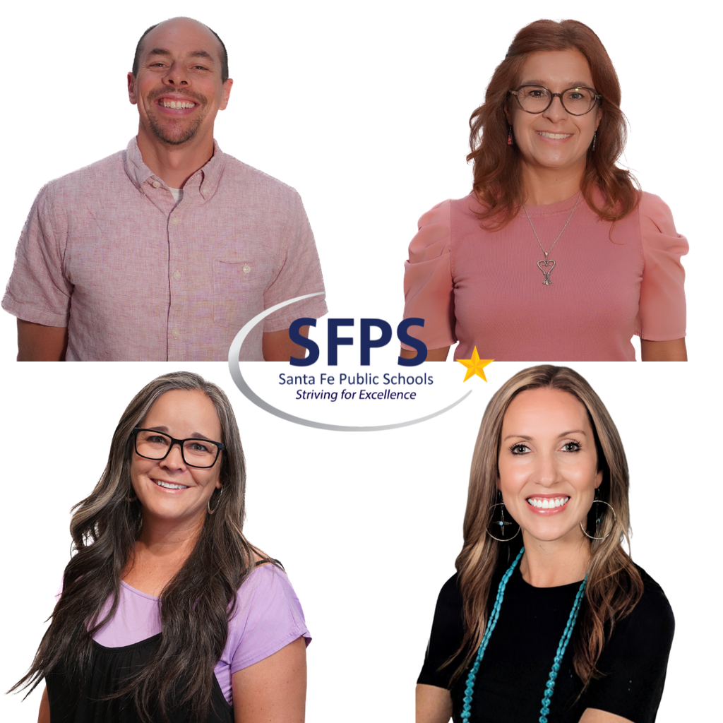 left to right, top line: chris lopez, erica martinez maestas, second line emily bell and leslie prada