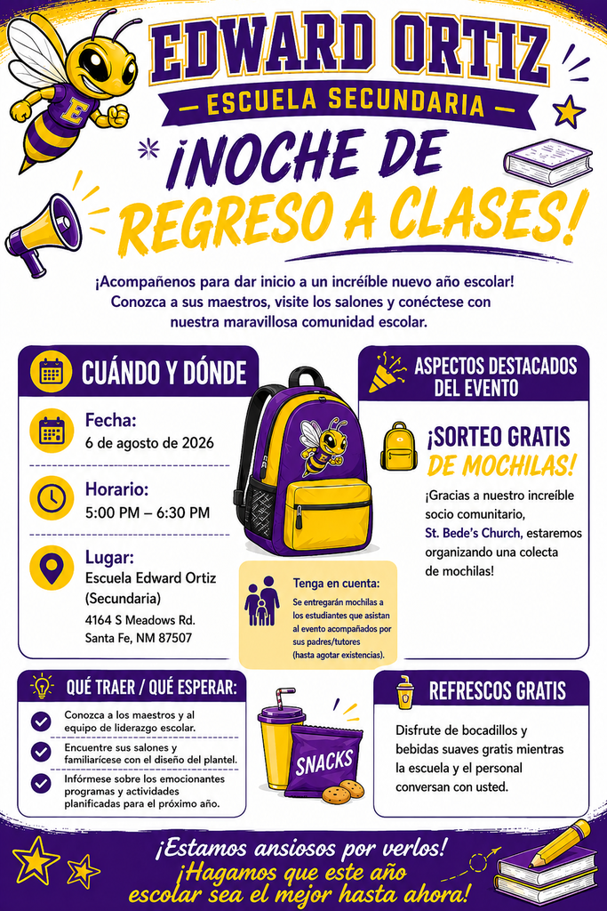 Regreso a la escuela en Ortiz Middle School