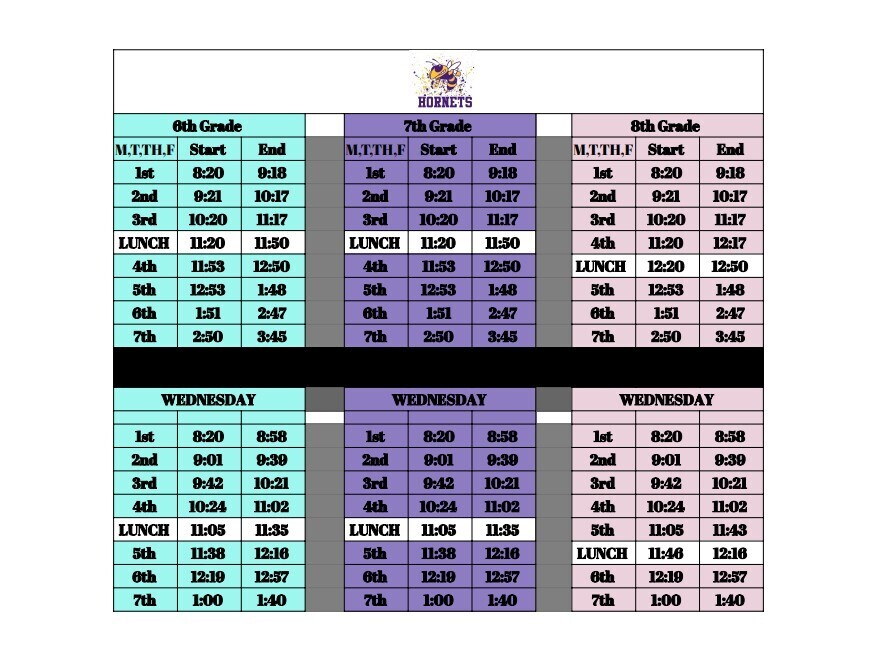 Ortiz school bell schedule