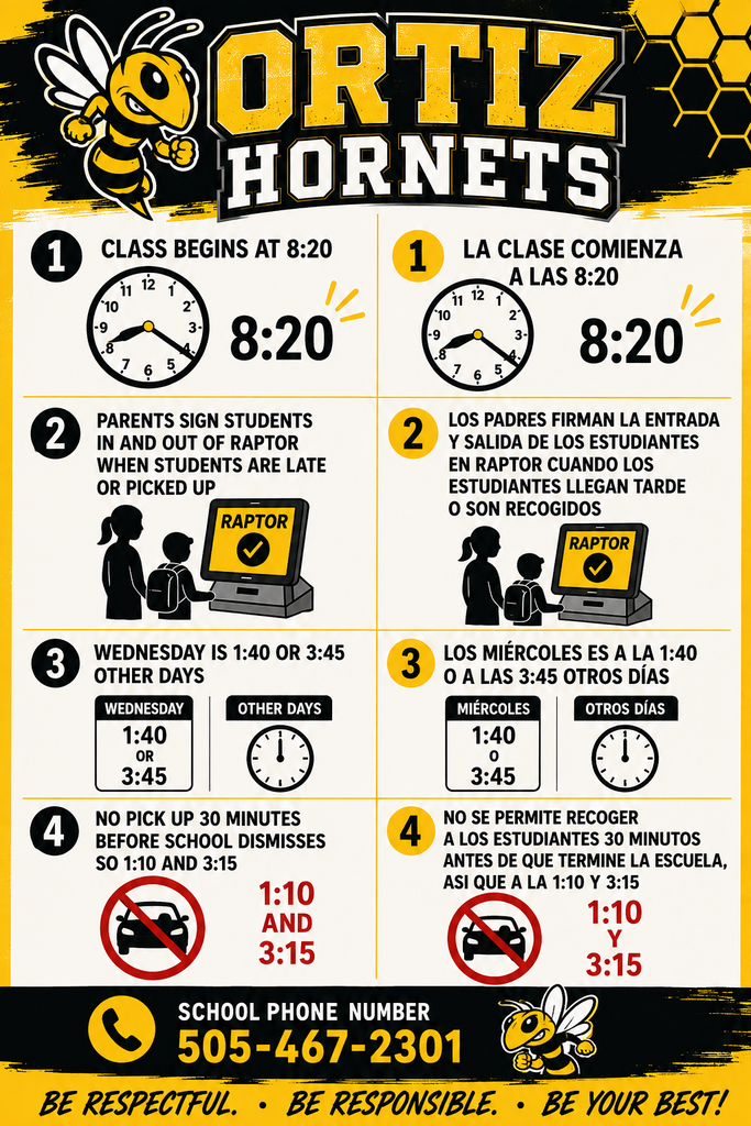 Tardy  Policy at Ortiz Middle School 