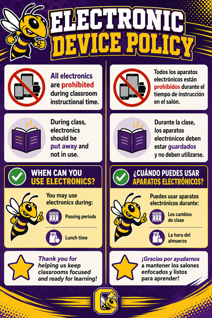 Electronic device policy at Ortiz middle school 
