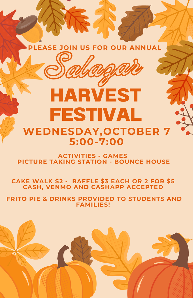 Autumn leaves frame the event title. Pumpkins in orange and brown are in the corners. Text details the event time and activities.