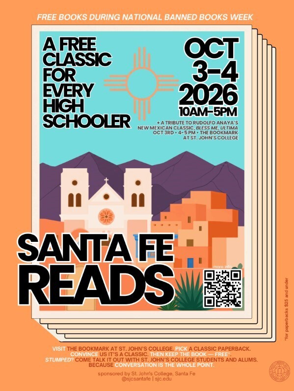 On Saturday, October 3rd and Sunday, October 4th, from 10 am to 5 pm, St. John’s College will be giving away free classic books to high school students