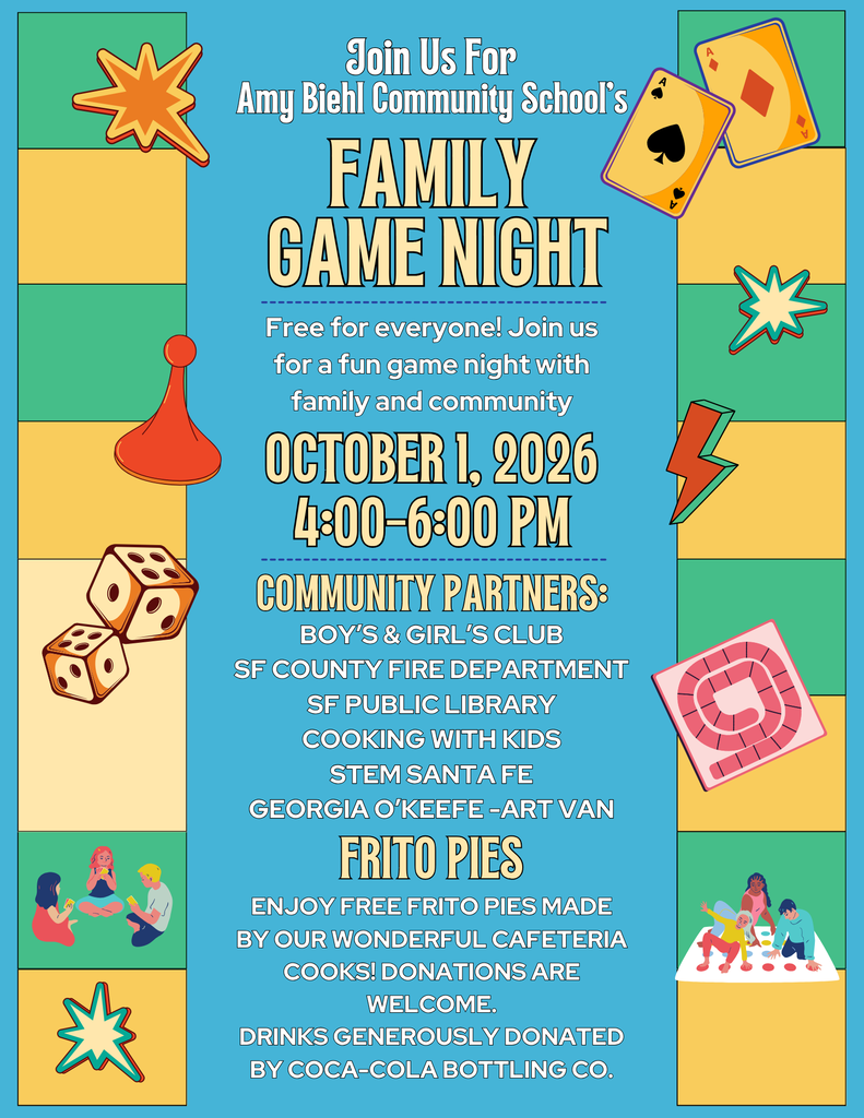 An invitation for a family game night, including games and snacks, on October 1, 2026, from 4:00 to 6:00 PM.