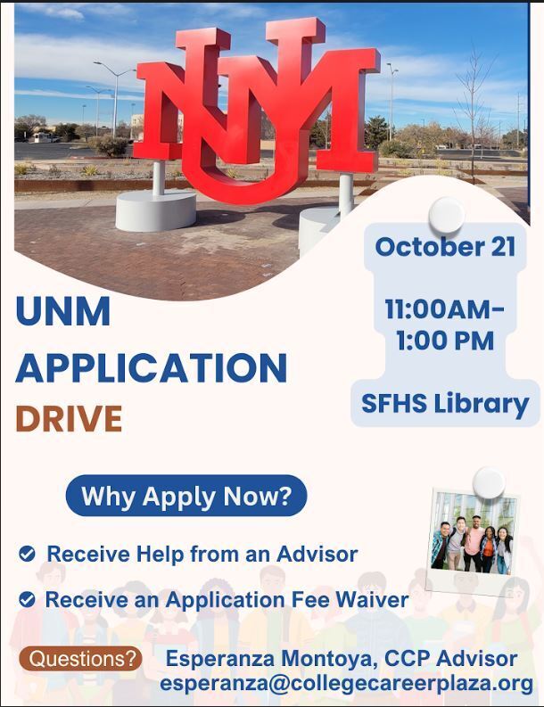 UNM Application Drive October 21, 2026- Santa Fe High School Library