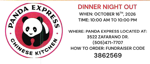Panda 3862569 10/16 all day. Dinner Night Out supporting Atalaya PTA