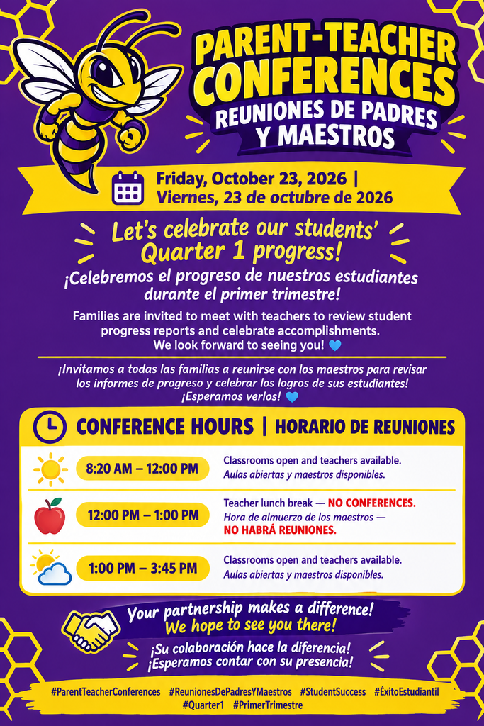 Parent teacher conferences/ conferencia de papas