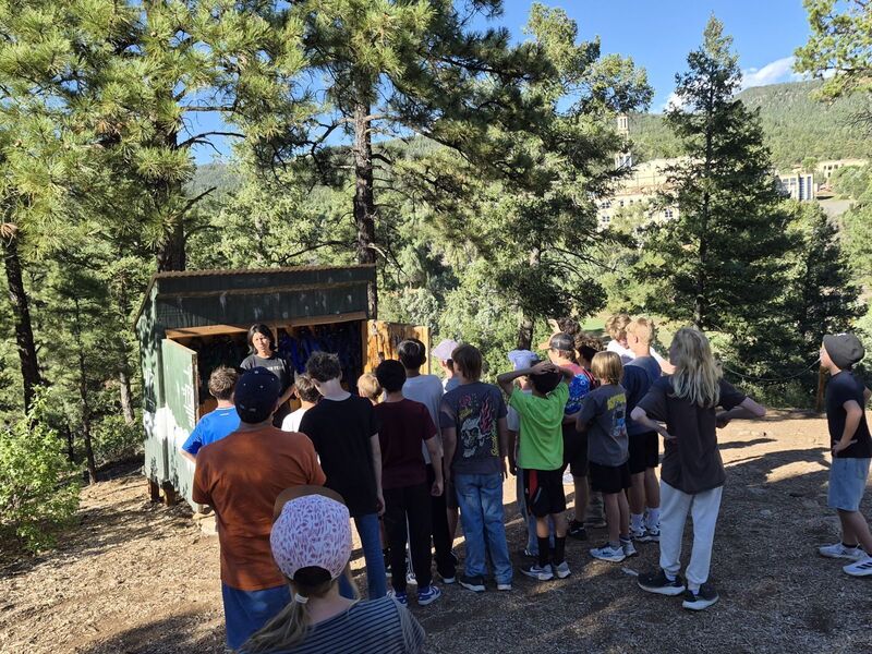 7th graders listen to instructions from Glorieta staff