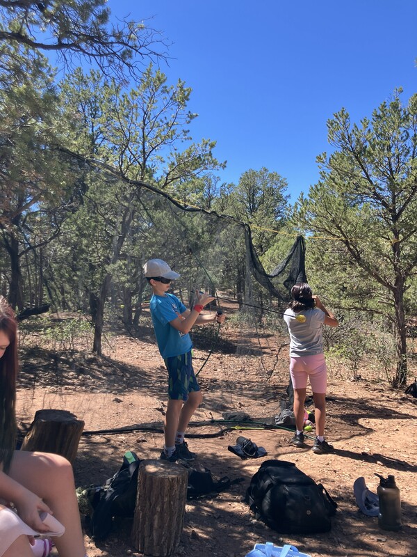 7th graders prepare for archery tag