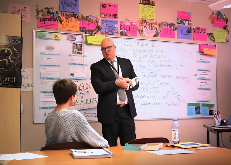 Students asked thoughtful, well-prepared questions that reflected their growing understanding of civics and the judicial system, and Chief Justice Thomson responded with insight and care.