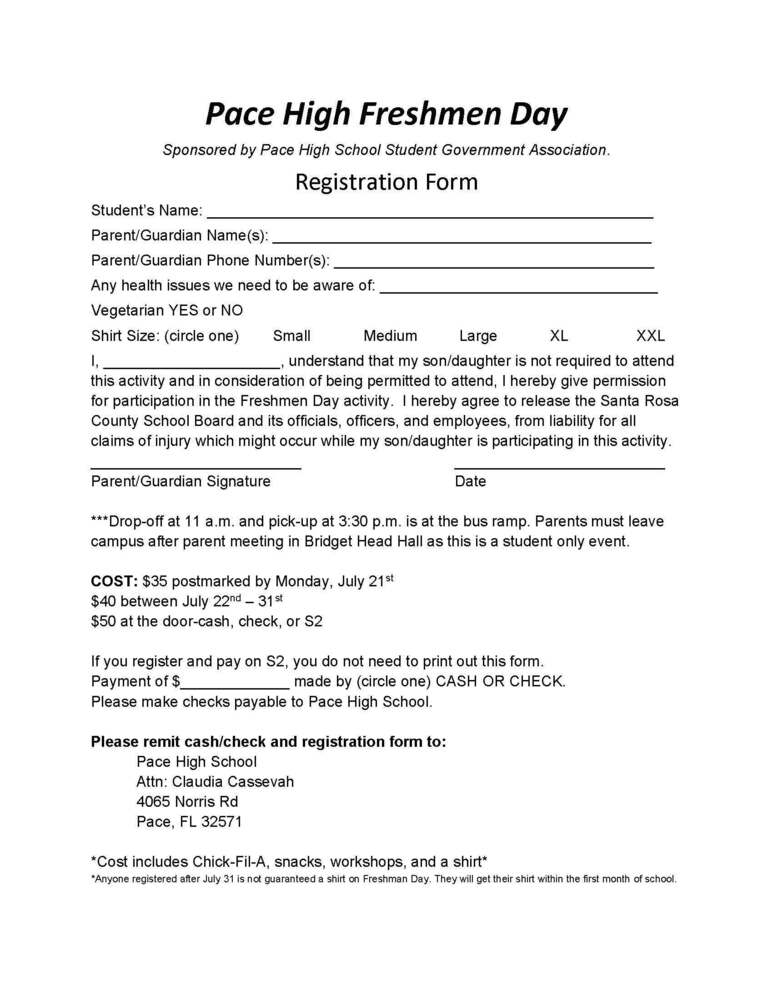 Registration form