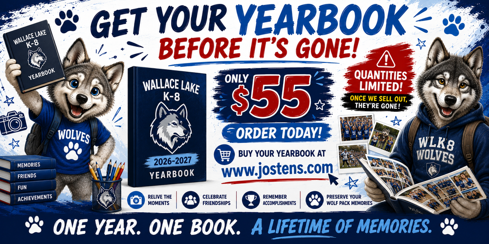 Wolf pup and teen wolf show off their yearbooks