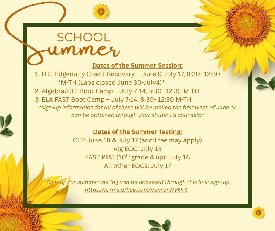 Summer Boot Camps for Algebra & ELA start Monday