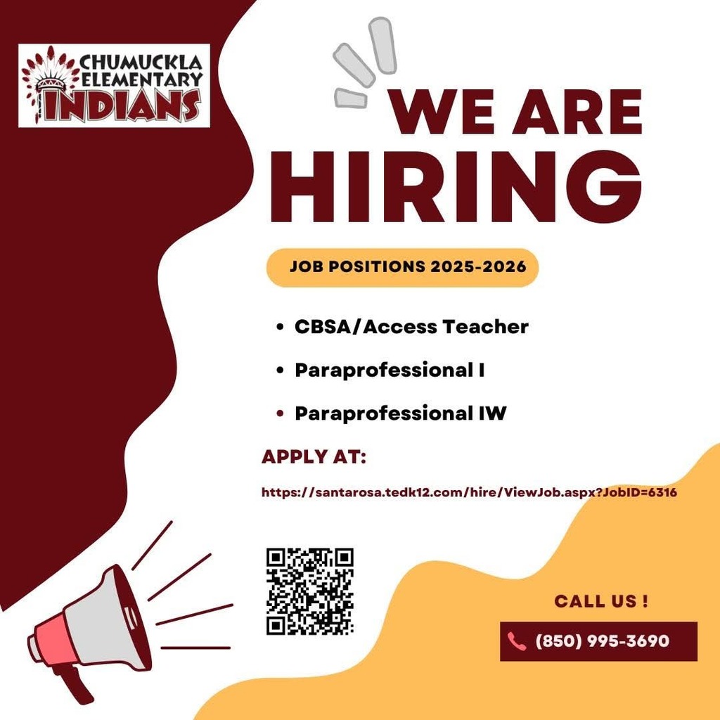 We are hiring a CBSA teacher, Para Pro 1, and Para Pro IW