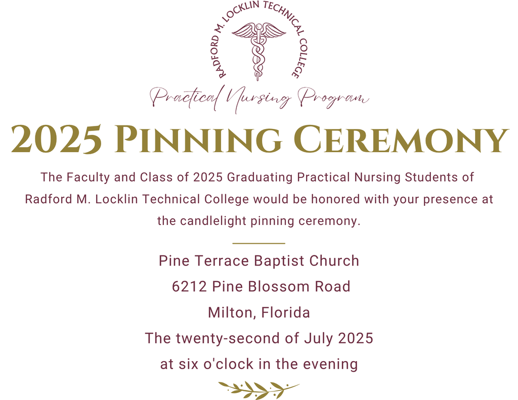 2025 Practical Nursing Pinning Ceremony Invitation