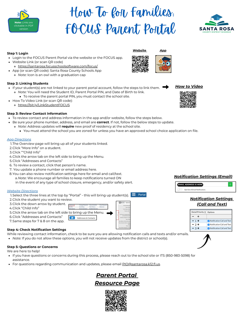 FOCUS Parent Portal