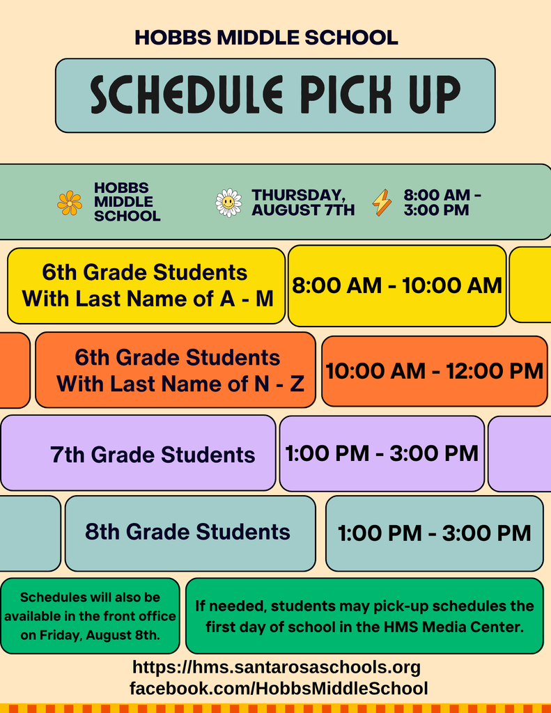 Hobbs Middle schedule pick-up