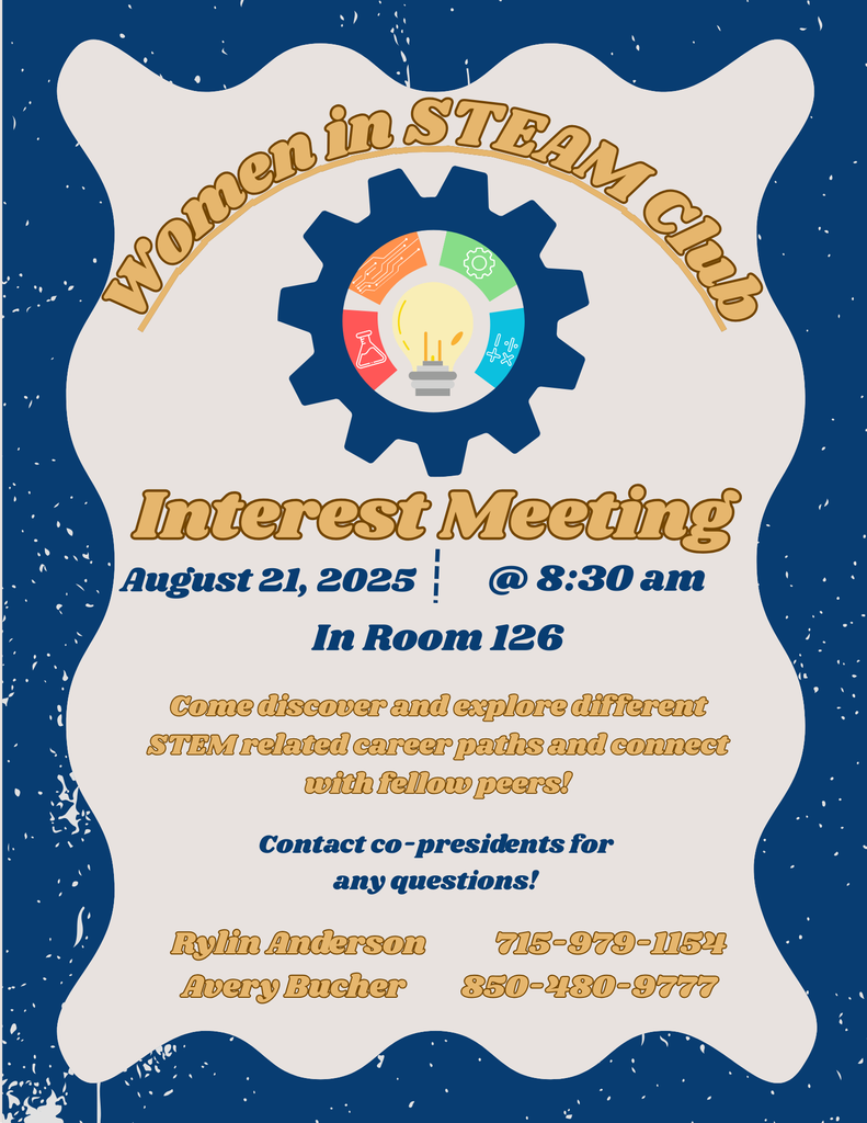 Women in Steam interest meeting august 21 at 8:30 in 126