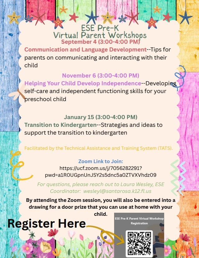 ESE Pre-K Parent Workshops