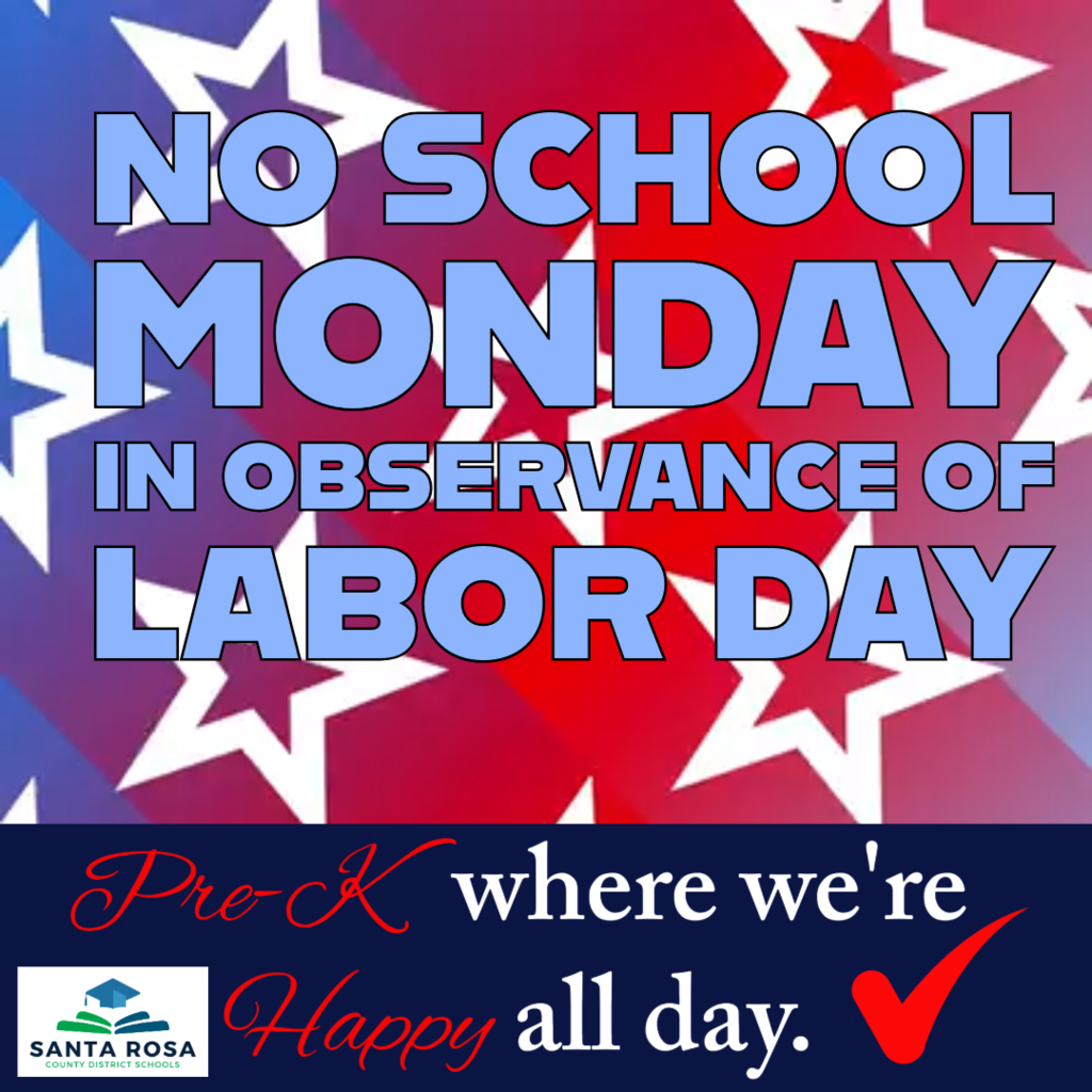 Picture of stars and stripes with no school monday in observance of labor day