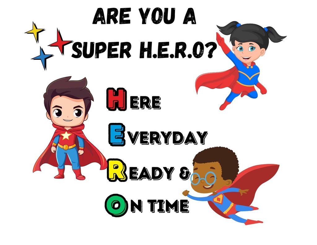 picture of three kids dressed up as super heros with the words Are you a Super hero?  Here Everyday Ready and On time