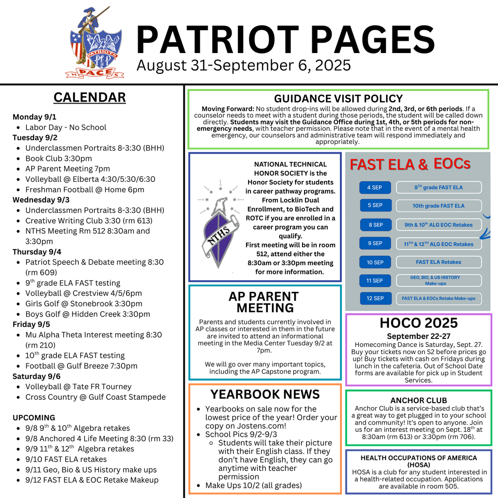 pace high weekly report
