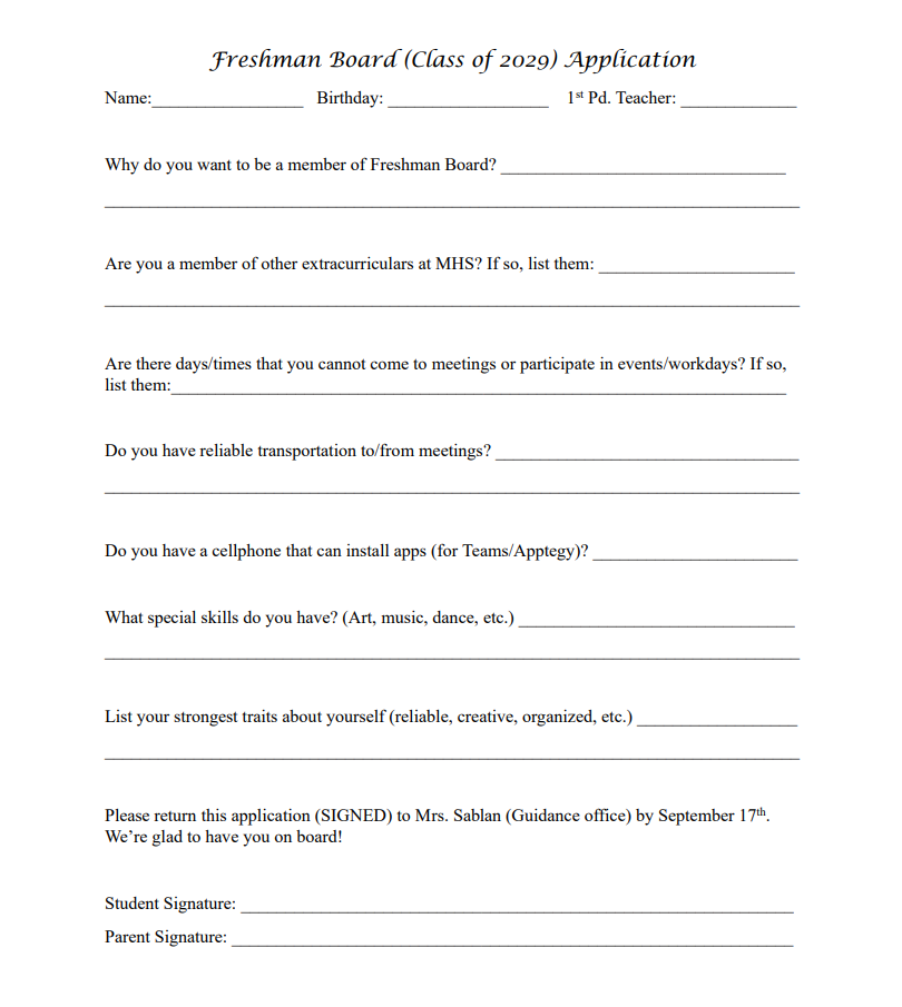 Freshman Board App