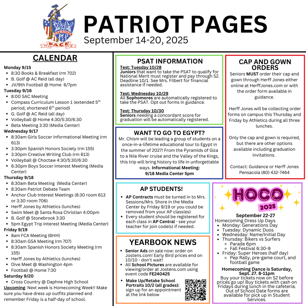 pace high weekly report