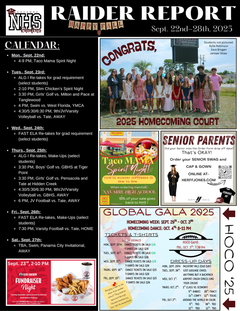 Sept. 22nd-28th Raider Report Newsletter