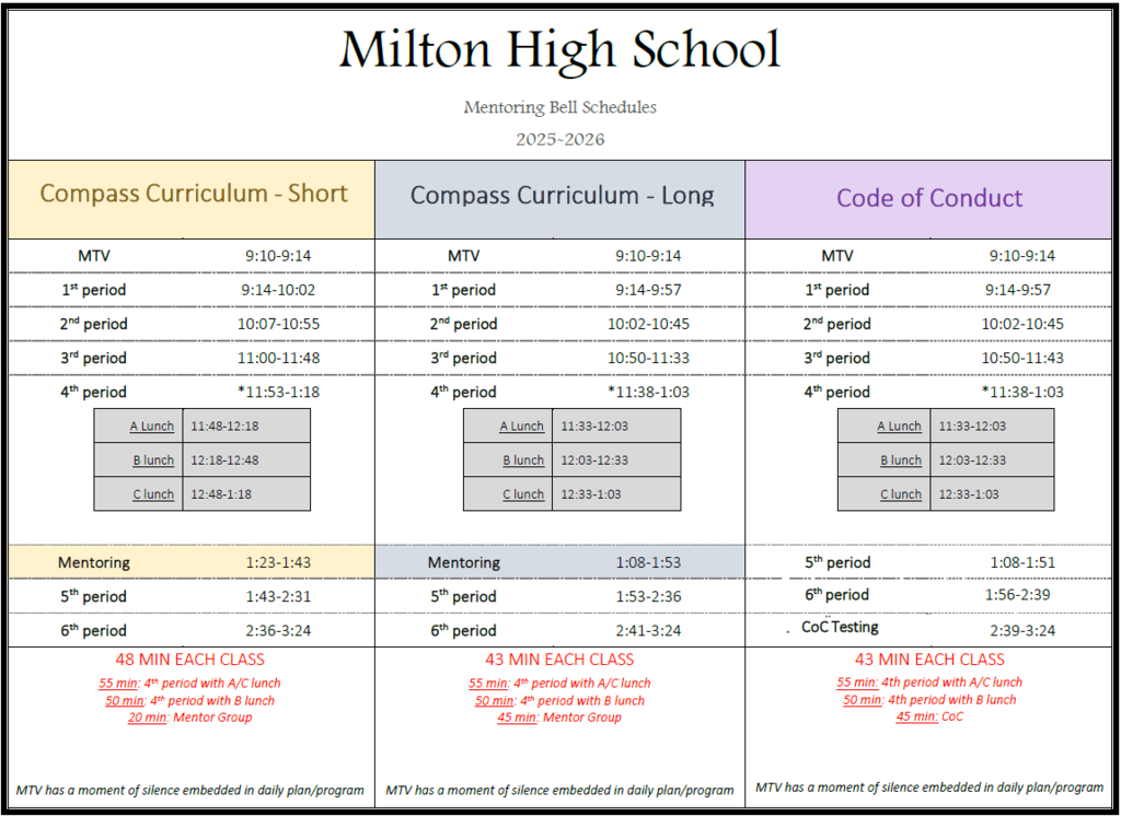 Bell Schedule 2