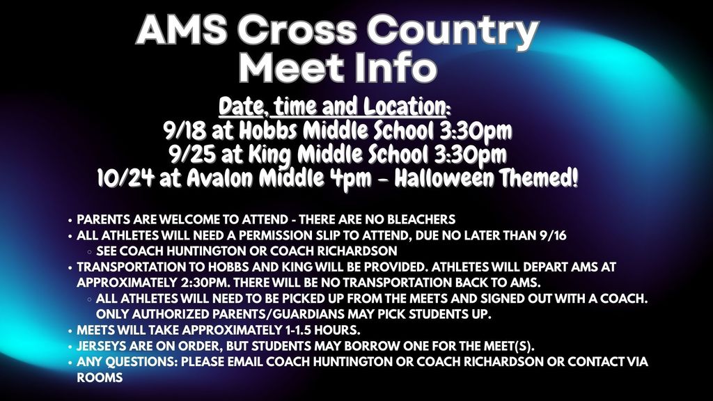 Cross Country Meet Info