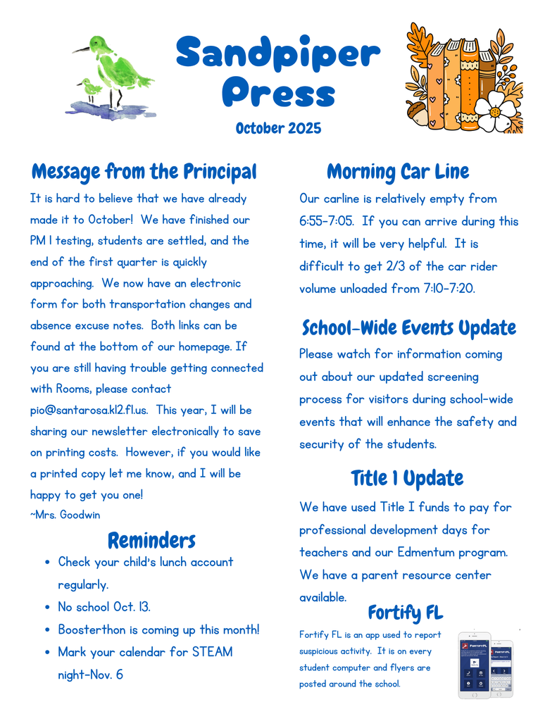 October Newsletter Page 1