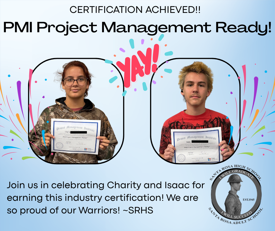 Congratulations to our newly certified Project Management Ready students! We are so proud of your achievement!