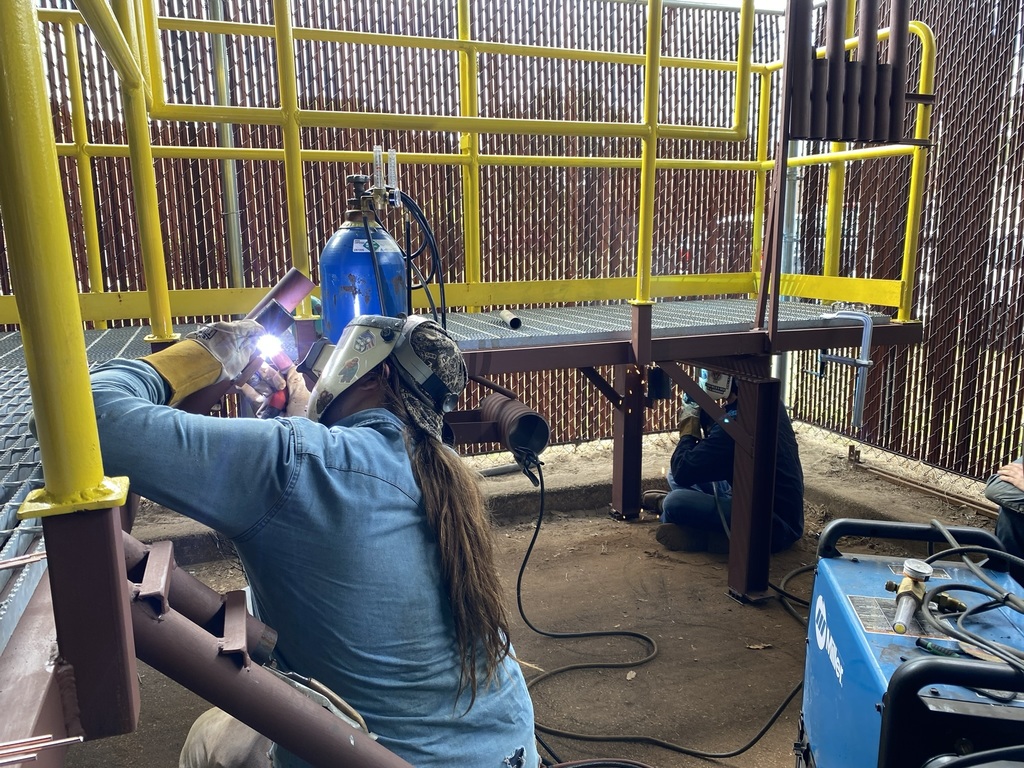 Welding Training Platform Project Assembly- Students Working to Complete the Project