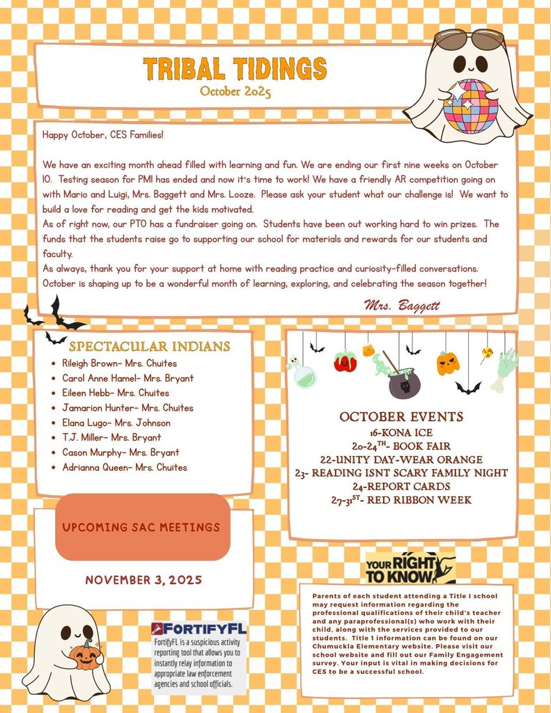 Tribal Tidings October Newsletter