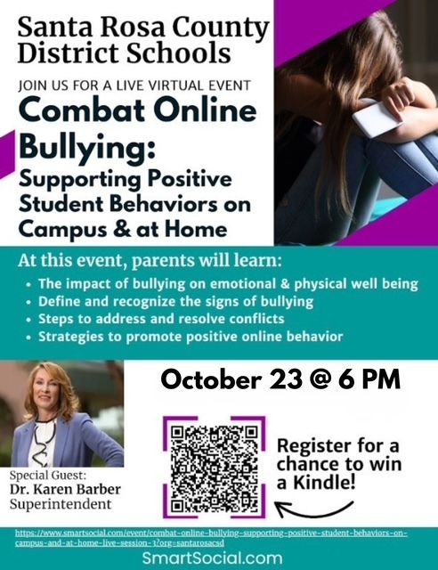 Combat Online Bullying Live Virtual Event on October 23rd 