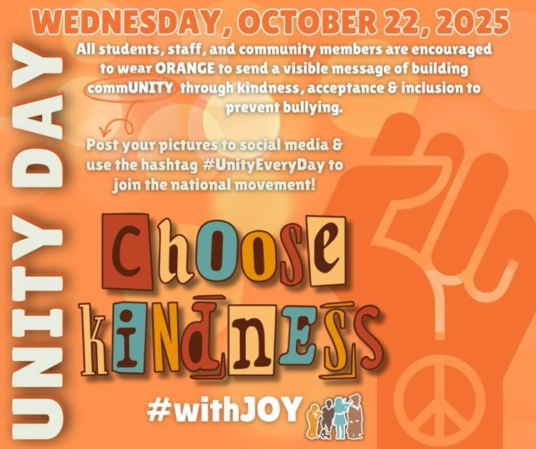 Tomorrow 10/22/25: Unity Day- Wear Orange