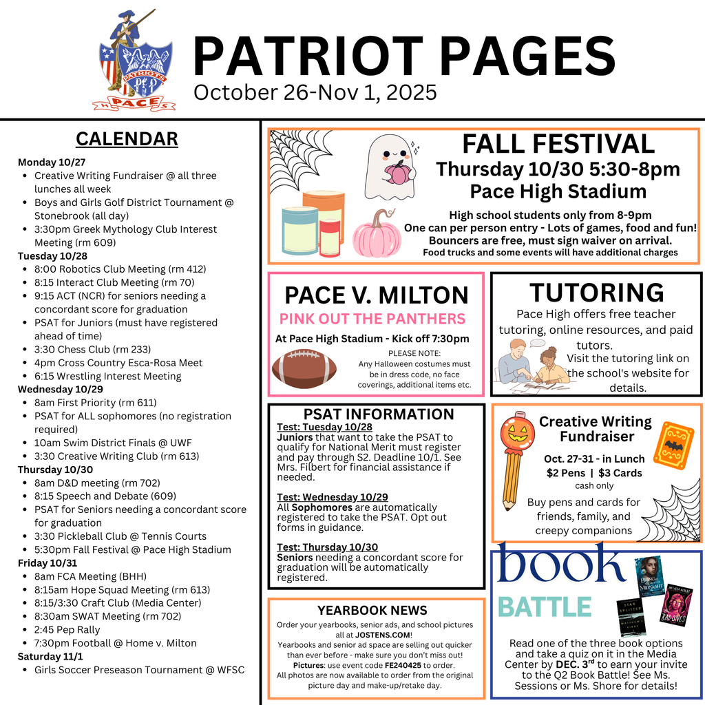 pace high weekly report