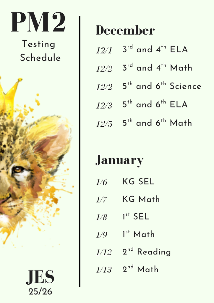 PM2 Testing Schedule