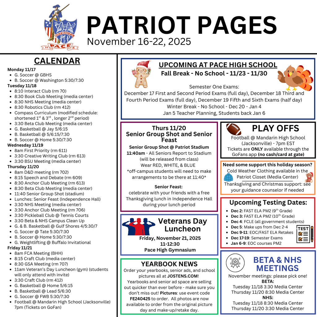 pace high weekly report (11 x 11 in)