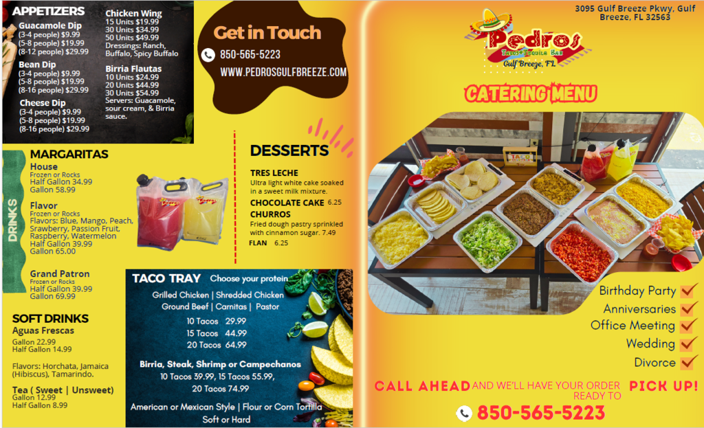 Pedro's is doing the cooking! All day 8:30am-10pm - 10% $$ goes to GBE!