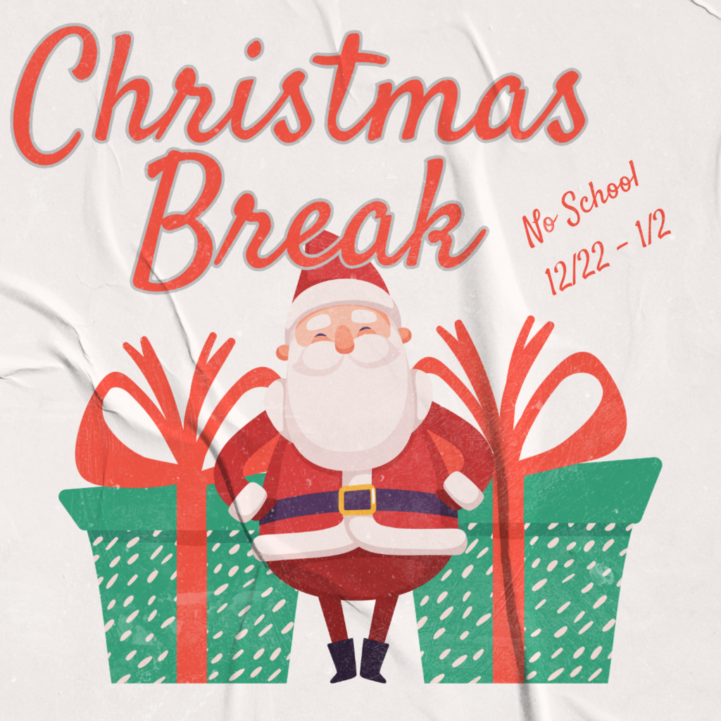 santa between two gifts with christmas break and no school 12/22-1/2