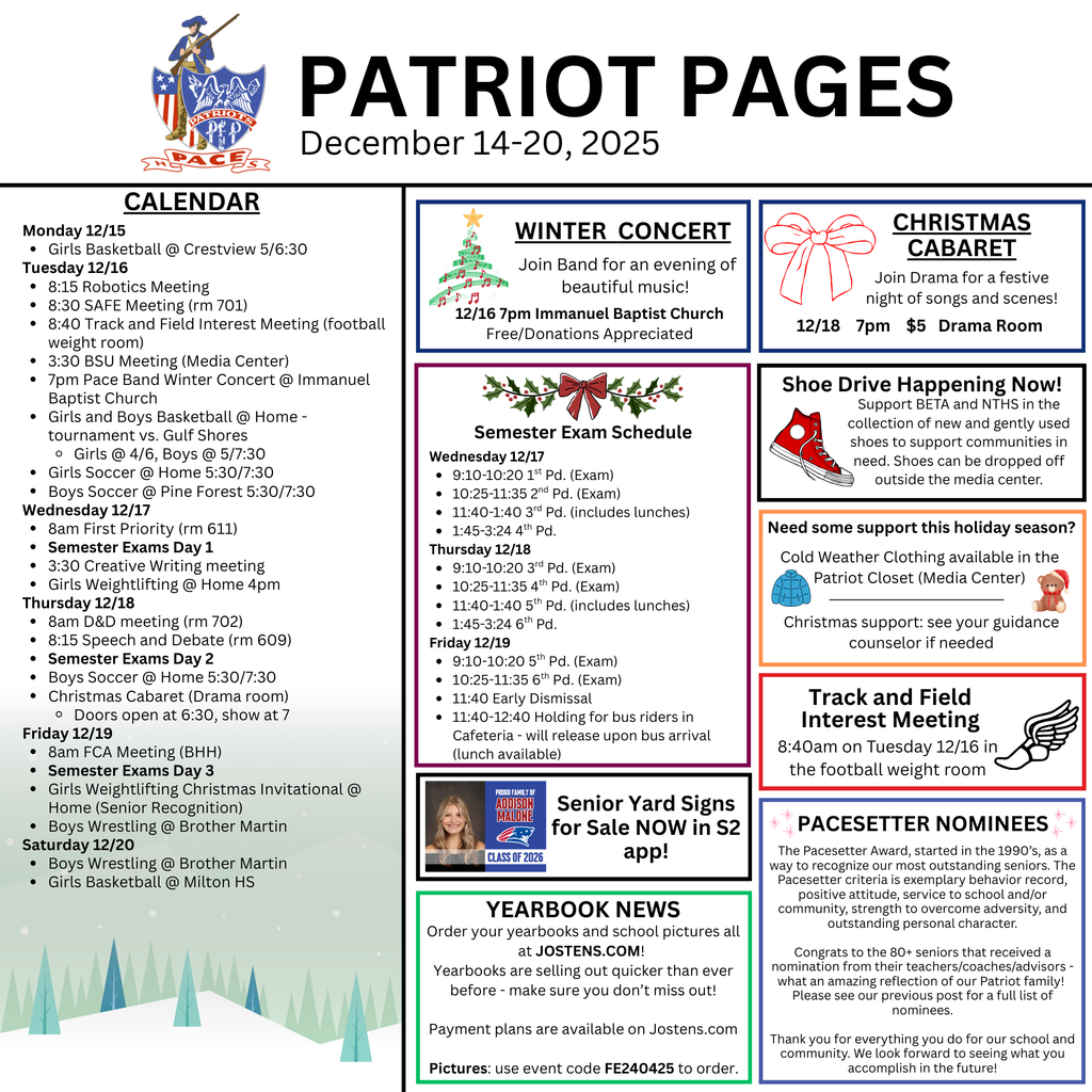 pace high weekly report (11 x 11 in)