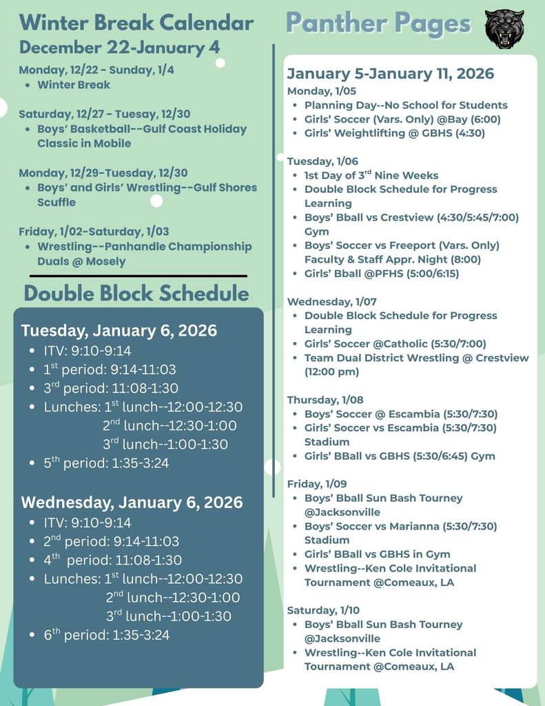 Panther Pages Newsletter 1222-111