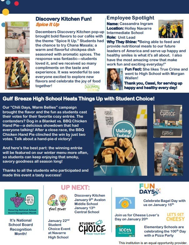 Food Services - January Newsletter