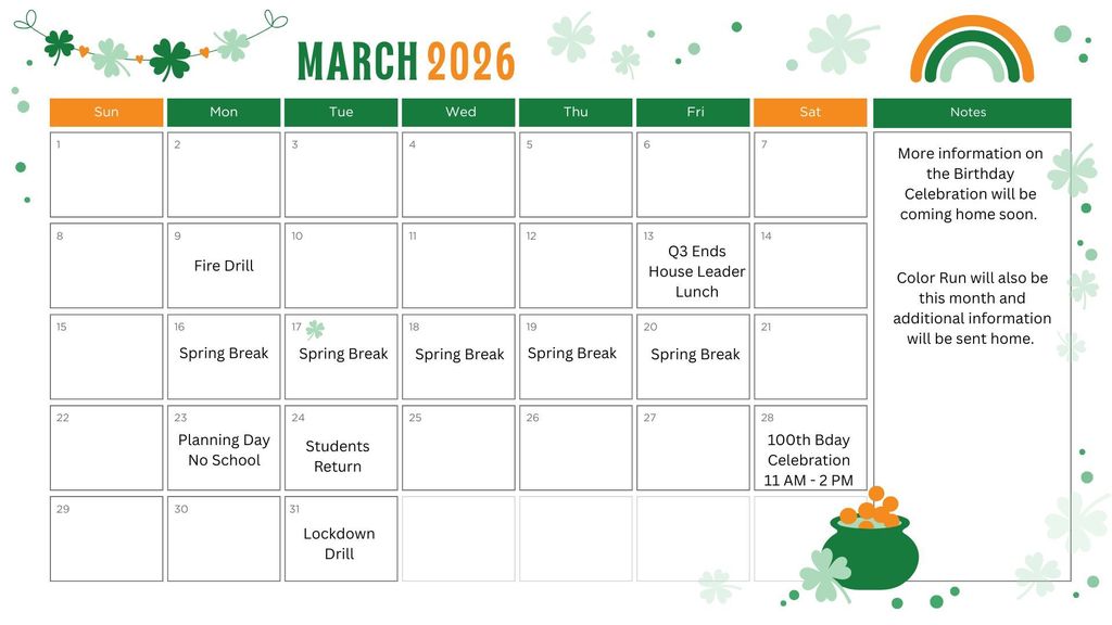 March Calendar 