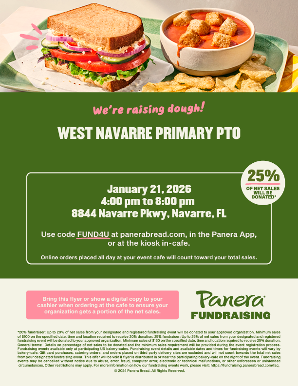 Panera Spirit Night Flyer